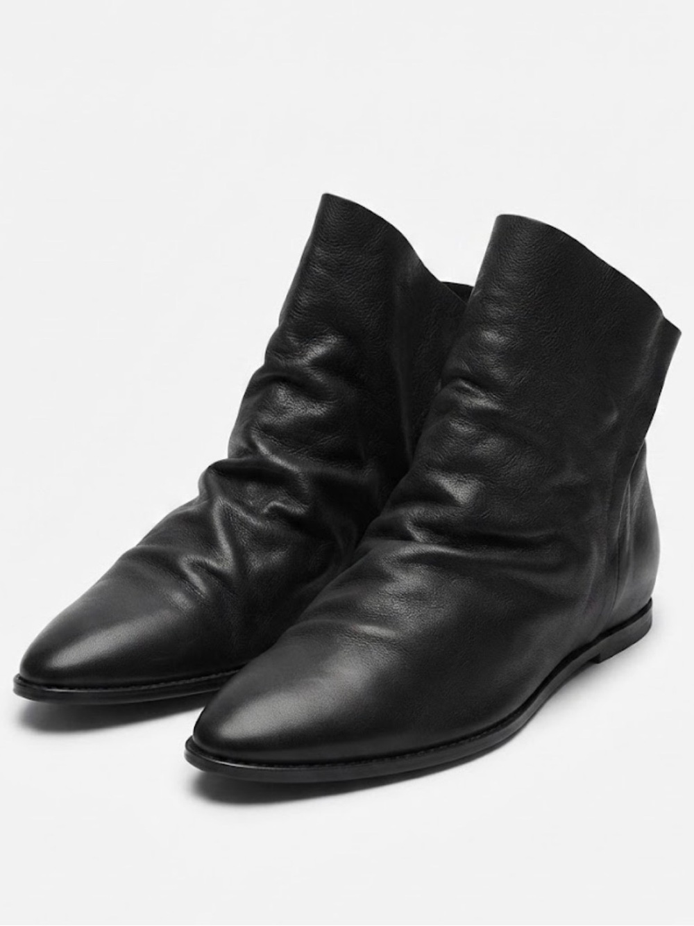 Stuart Weitzman Black Leather Slouchy Ankle Booties Size 7.5 M